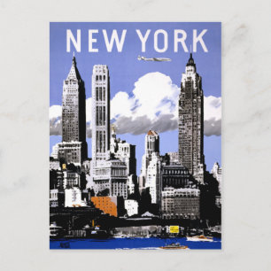 Carte Postale Affiche Vintage voyage de New York restaurée