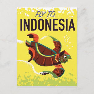 Carte Postale Affiche Vintage voyage d'Indonésie