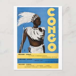 Carte Postale Affiche Vintage voyage du Congo restaurée