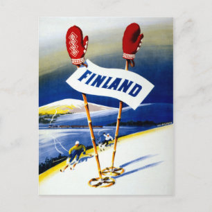 Carte Postale Affiche Vintage voyage finlandaise restaurée