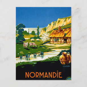 Carte Postale Affiche Vintage voyage France Normandie restaurée