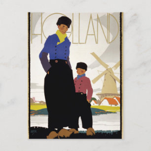 Carte Postale Affiche Vintage voyage Hollande restaurée