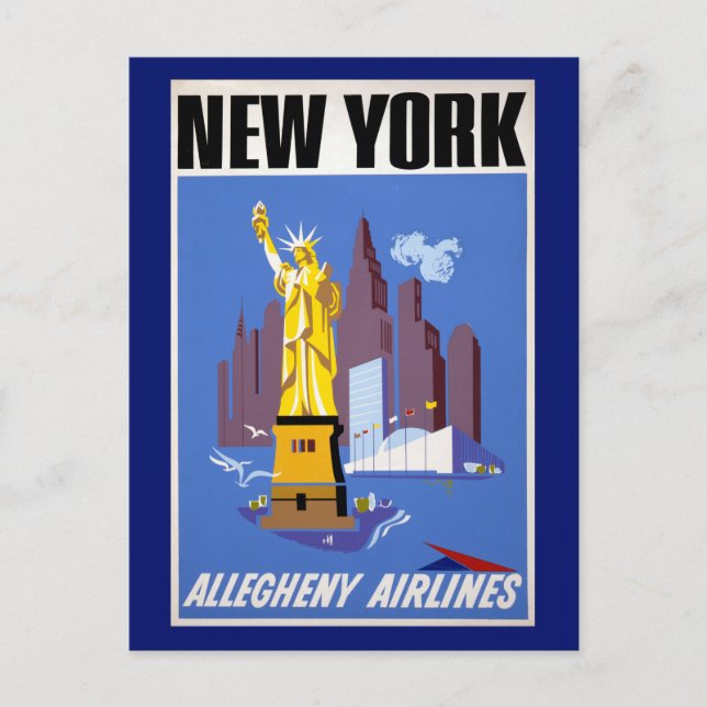 Carte Postale Affiche Vintage voyage pour Allegheny Airlines (Devant)