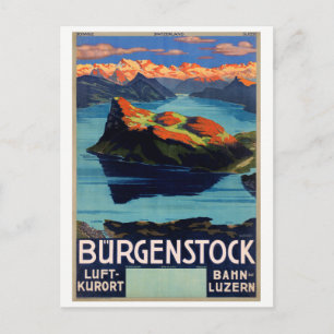 Carte Postale Affiche Vintage voyage Suisse restaurée