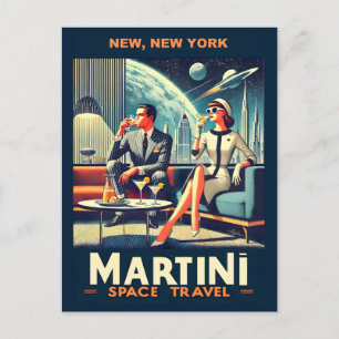 Carte Postale Affiches de voyage dans l'espace Martini, New York