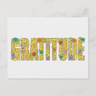 Carte Postale Affirmation de gratitude colorée et motivante Merc
