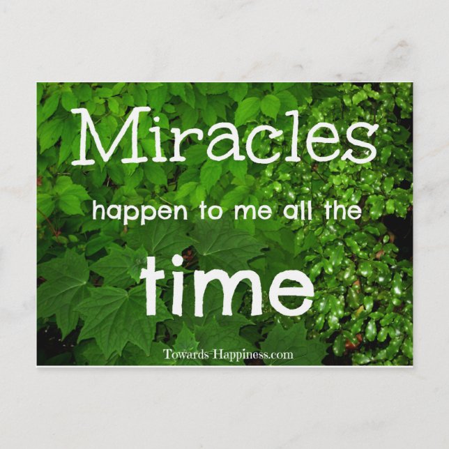 Carte postale Affirmation Miracles Happen (Devant)