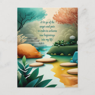 Carte Postale Affirmation Positive Laissant Partir De Douleur Et