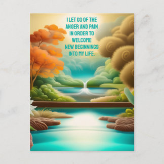 Carte Postale Affirmation Positive Laissant Partir De Douleur Et