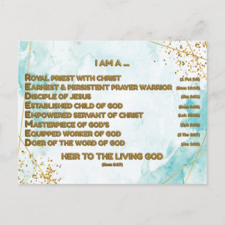 Carte Postale Affirmations bibliques d'or Acrostique w_Scripture