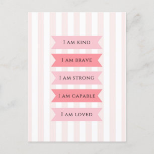 Carte Postale Affirmations Pastel Pink