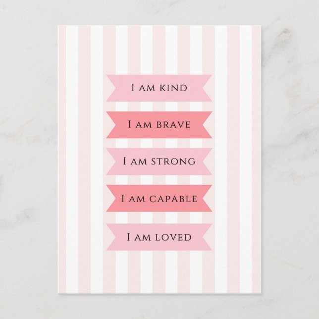 Carte Postale Affirmations Pastel Pink (Devant)