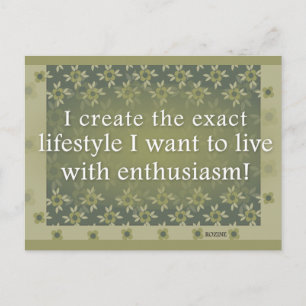 Carte Postale Affirmations Positives Vertes Pour Le Style De Vie