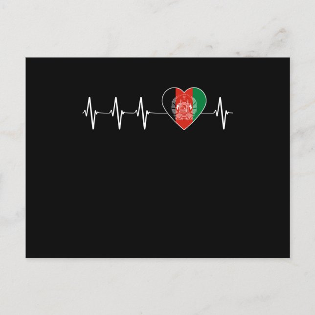 Carte Postale Afghan Heartbeat I Love Afghanistan Flag Heart (Devant)