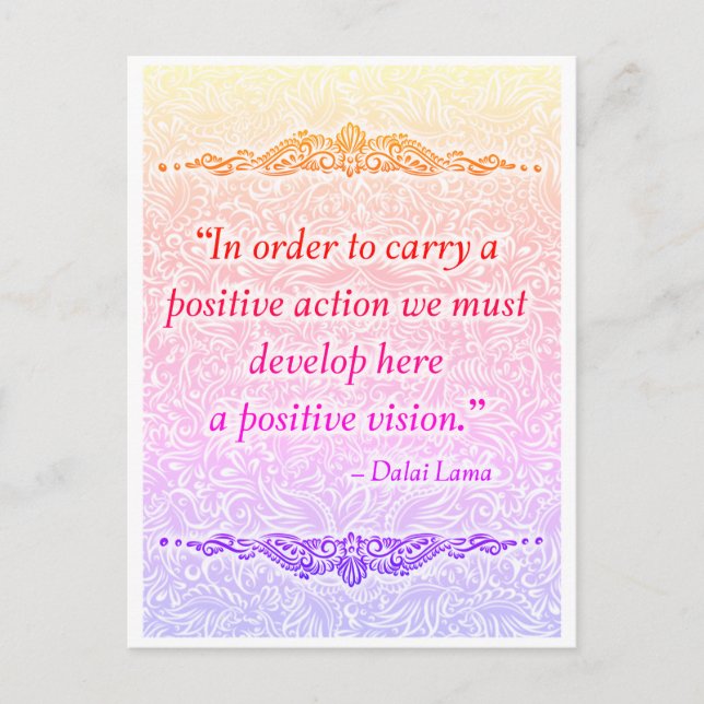 Carte Postale Afin de porter un positif - Citation positive (Devant)