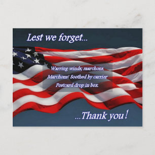 Carte Postale Afin que nul ne l'oublie... Merci