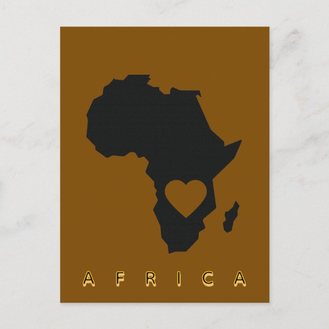 Carte Postale Africa Heart Map Postcard (Devant)