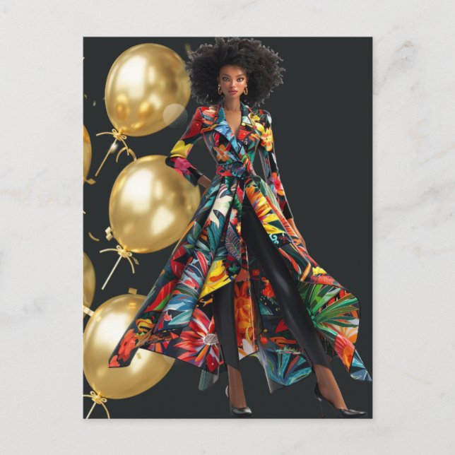 Carte Postale African American Black Queen Melanin Sista Shopp (Devant)