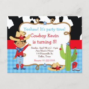 Carte Postale African American Cowboy Western Anniversaire