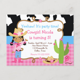 Carte Postale African American Cowgirl Western Anniversaire