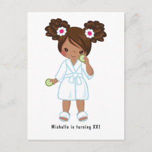 Carte Postale African American Girl Spa Sleepover fête d'anniver
