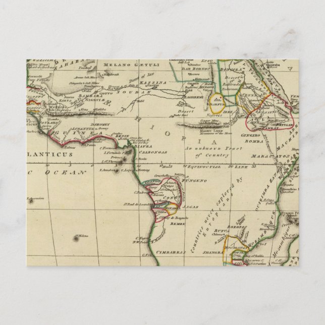 Carte Postale Afrique avec des frontières définies (Devant)