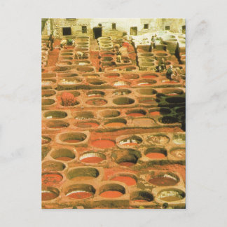 Carte Postale Afrique du Nord, Tannerie, Marrakech, Maroc