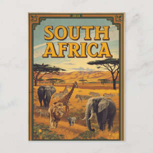 Carte Postale Afrique du Sud Safari Vintage Lieu de voyage célèb