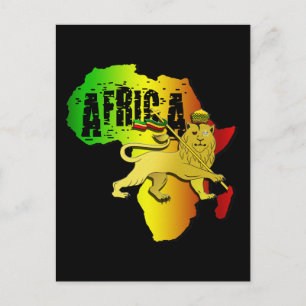 Carte Postale Afrique Reggae Rasta Afrique Continent Juda Lion