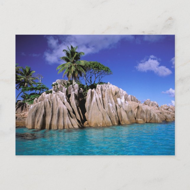 Carte Postale Afrique, Seychelles, île de La Digue. Granite (Devant)