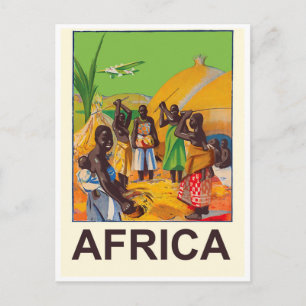 Carte Postale Afrique, village traditionnel africain