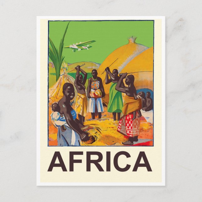 Carte Postale Afrique, village traditionnel africain (Devant)