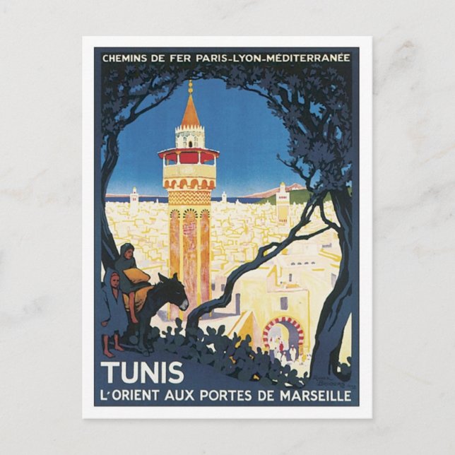 Carte Postale Afrique vintage de Tunis (Devant)