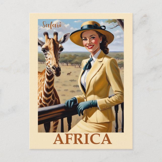 Carte Postale Afrique vintage Safari Voyage Afrique (Devant)