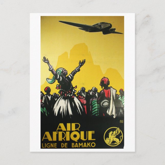 Carte Postale Afrique, Voyage par avion, Vintage (Devant)