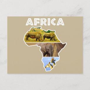 Carte postale Afrique Wildlife Continent Collage H