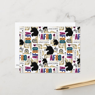 Carte Postale Afro Unicorn Bold Motif
