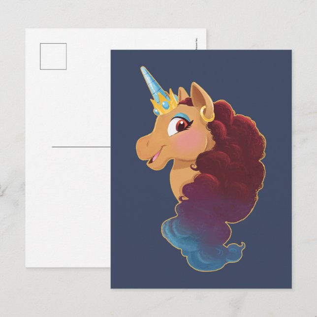 Carte Postale Afro Unicorn | Divine la licorne (Devant / Derrière)
