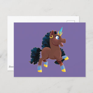 Carte Postale Afro Unicorn La magie