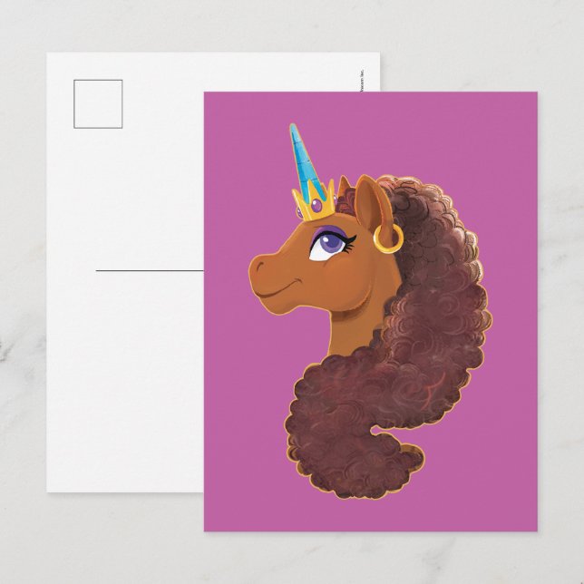 Carte Postale Afro Unicorn | Unique (Devant / Derrière)