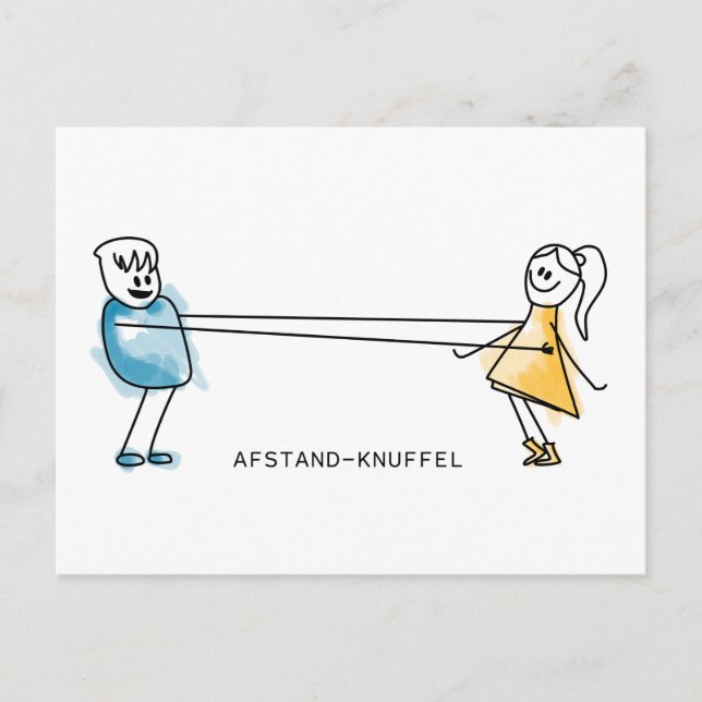 Carte Postale Afstand-Knuffel (Devant)