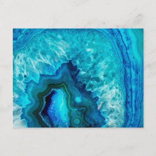 Carte Postale Agate moderne en marbre bleu