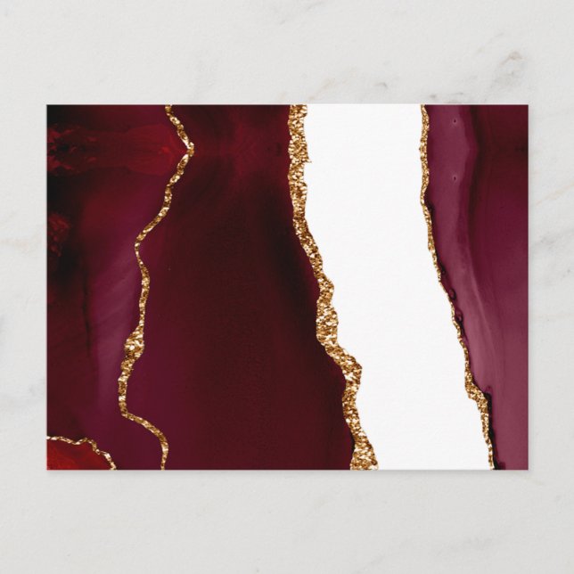 Carte Postale Agate vin lié et or (Devant)
