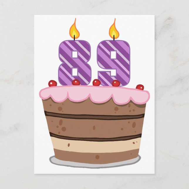 Carte Postale Age 89 on Birthday Cake (Devant)