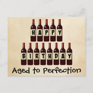 Carte Postale Âgé à la perfection Amateur de vin Joyeux annivers