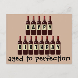 Carte Postale Âgé à la perfection Amateur de vin Joyeux annivers