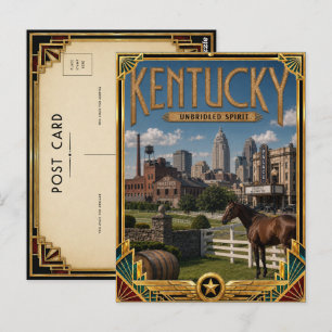 Carte Postale Âge d'or Art déco vintage du Kentucky