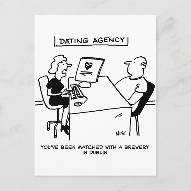 Carte Postale Agence de rencontres avec une brasserie (Devant)
