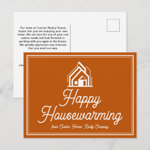 Carte Postale Agence Immobilière Burnt Orange Custom Realtor