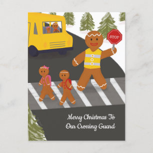 Carte Postale Agent de circulation de Noël Agent de passage piét